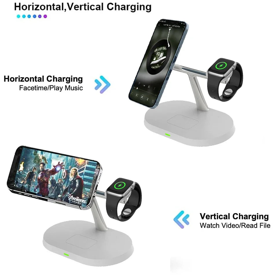 40W for Magsafe 3-In-1 Wireless Charger, Apple Watch, Airpods Charging Station for Iphone 15, 12, Pro, Pro Max, Mini