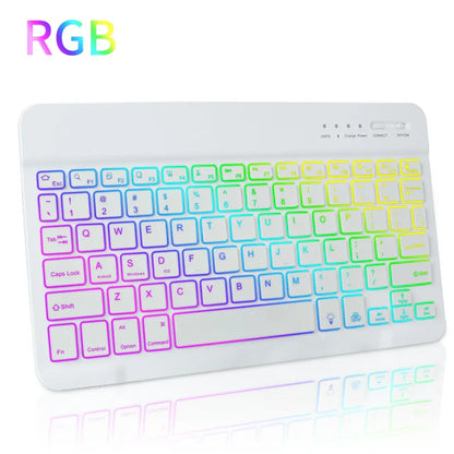 RGB BT Keyboard and Mouse Combo Rechargeable Wireless Blue-Tooth Keyboard Mouse Russian Spanish Backlight Keyboard and Mouse Set