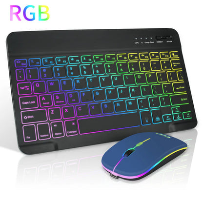 RGB BT Keyboard and Mouse Combo Rechargeable Wireless Blue-Tooth Keyboard Mouse Russian Spanish Backlight Keyboard and Mouse Set